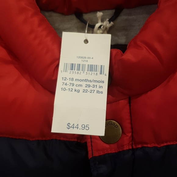BNWT Baby Gap ClimateControl Puffy Vest 12-18mos - Picture 3 of 3